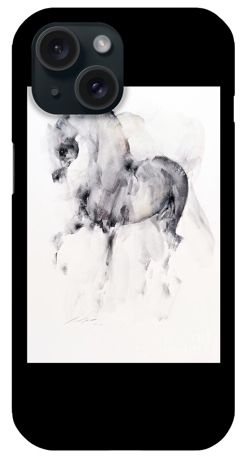 Equestrian Painting iPhone Case featuring the painting Lyon by Janette Lockett