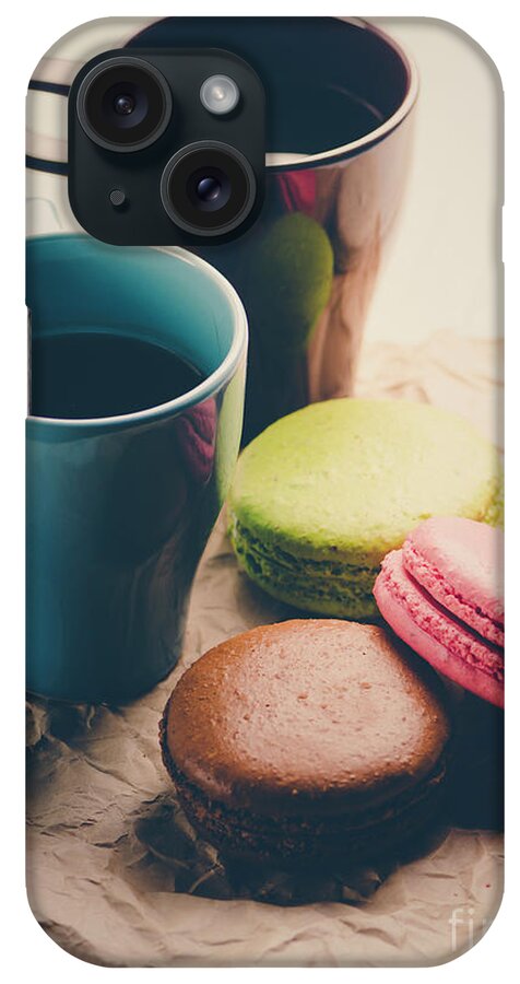 Macaroons iPhone Case featuring the photograph Macaroons and coffee by Jelena Jovanovic