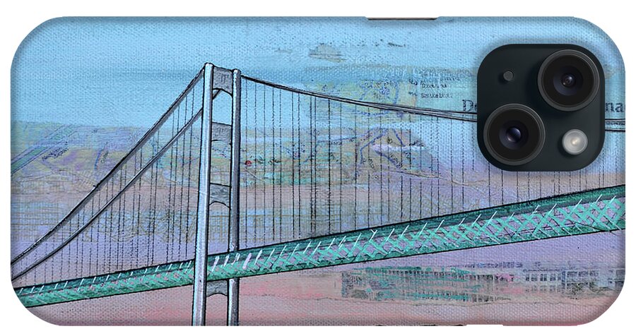Mackinac iPhone Case featuring the painting Mackinac Bridge I by Shadia Derbyshire