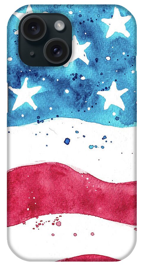 Watercolor iPhone Case featuring the painting Made in America by Bonny Puckett