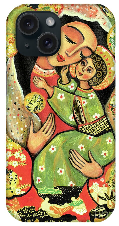 Mother And Child iPhone Case featuring the painting Madonna and Child by Eva Campbell