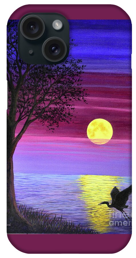 Magenta iPhone Case featuring the painting Magenta Moon by Sarah Irland