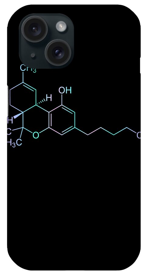 Weed iPhone Case featuring the digital art Magical THC Molecule Cannabis by Flippin Sweet Gear
