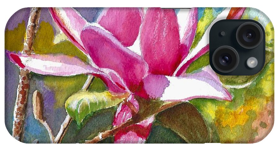 Flower iPhone Case featuring the painting Magnolia Greeting Card by Dai Wynn