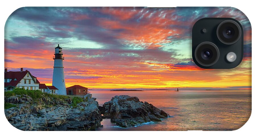 Portland Head Light iPhone Case featuring the photograph Maine sunrise at the Portland Head Light by Juergen Roth