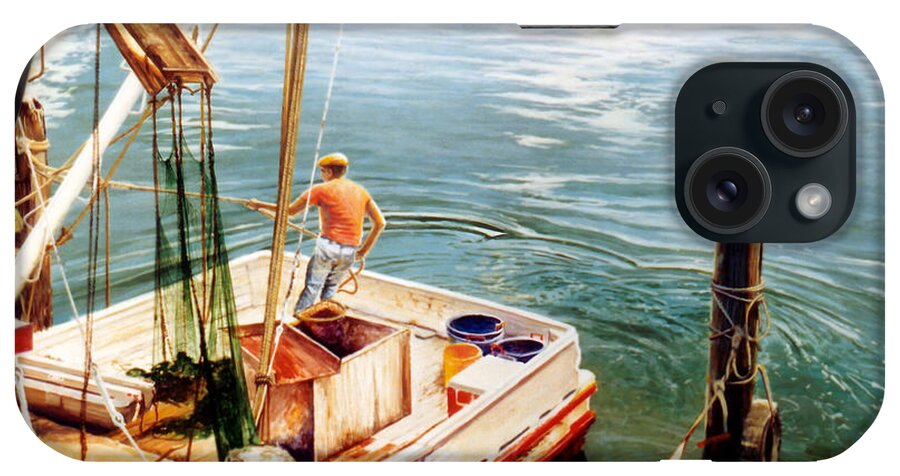 Fishing iPhone Case featuring the painting Making Ready by Randy Welborn
