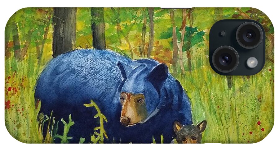 Bears iPhone Case featuring the painting Mama Bear by Ann Frederick
