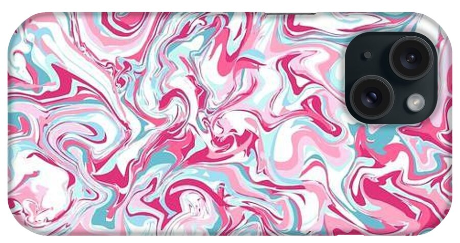 Animals iPhone Case featuring the digital art Marble Pink Swirls by Royal Palace Arts