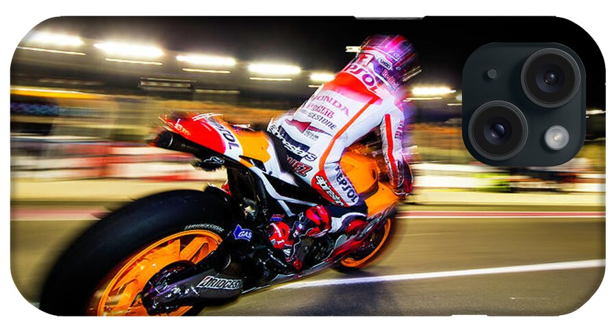 Losail International Circuit iPhone Case featuring the photograph Marc Marquez Qatar 2014 by Tony Goldsmith