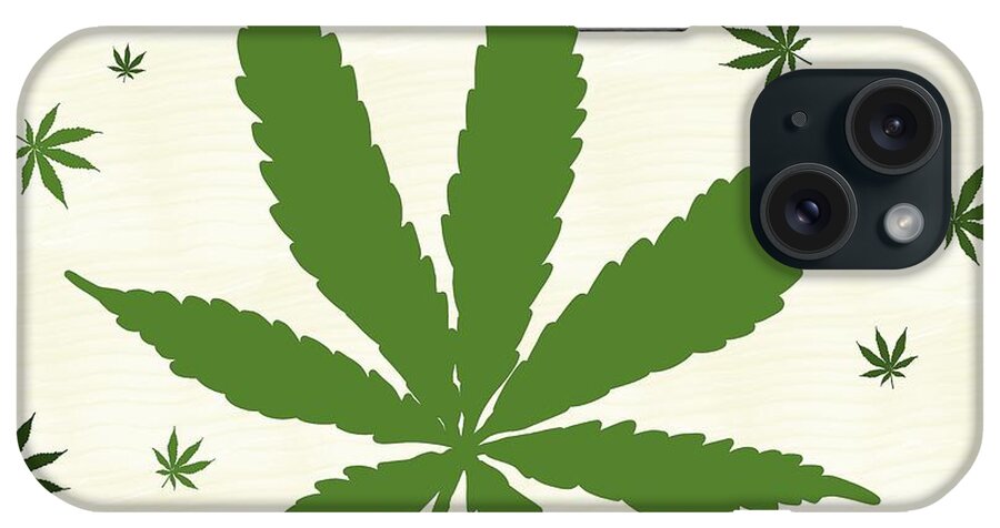 Cannabis iPhone Case featuring the digital art Marijuana Leaf Art by Angie Tirado