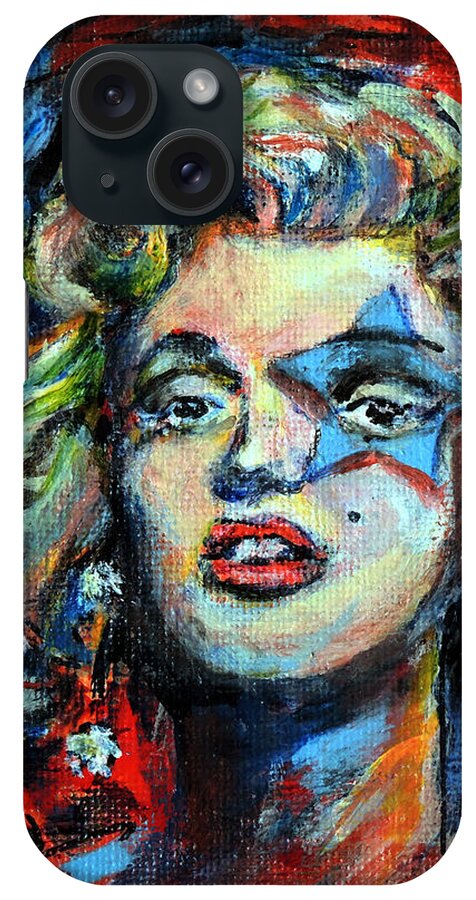 Actress Marilyn Monroe iPhone Case featuring the painting Marilyn Monroe, A Star by John Bohn