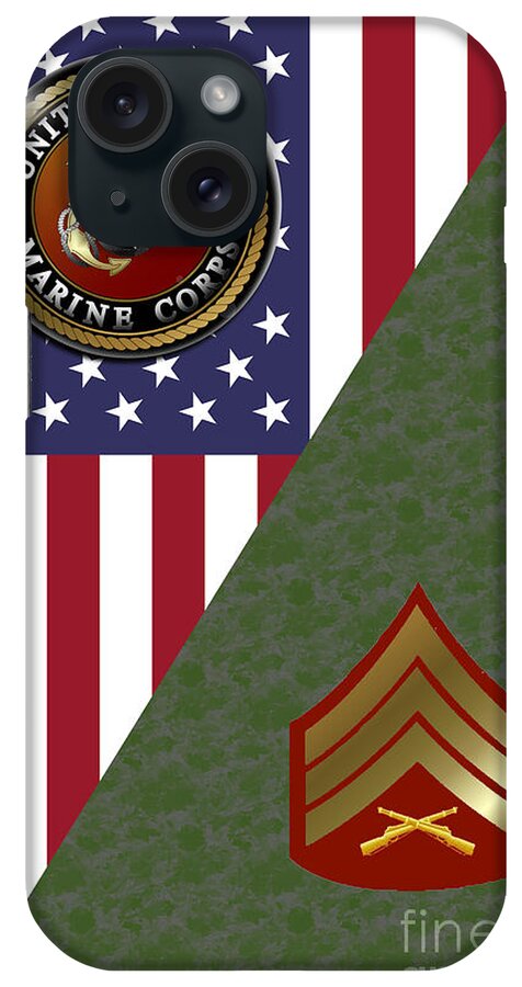 United iPhone Case featuring the digital art Marine Sergeant by Bill Richards