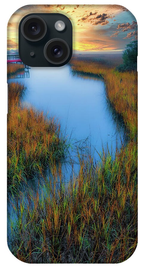 North Carolina iPhone Case featuring the photograph Marsh at Sunrise by Dan Carmichael