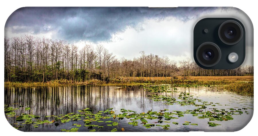 Reflection iPhone Case featuring the photograph Marsh Under Thunderclouds by Debra and Dave Vanderlaan