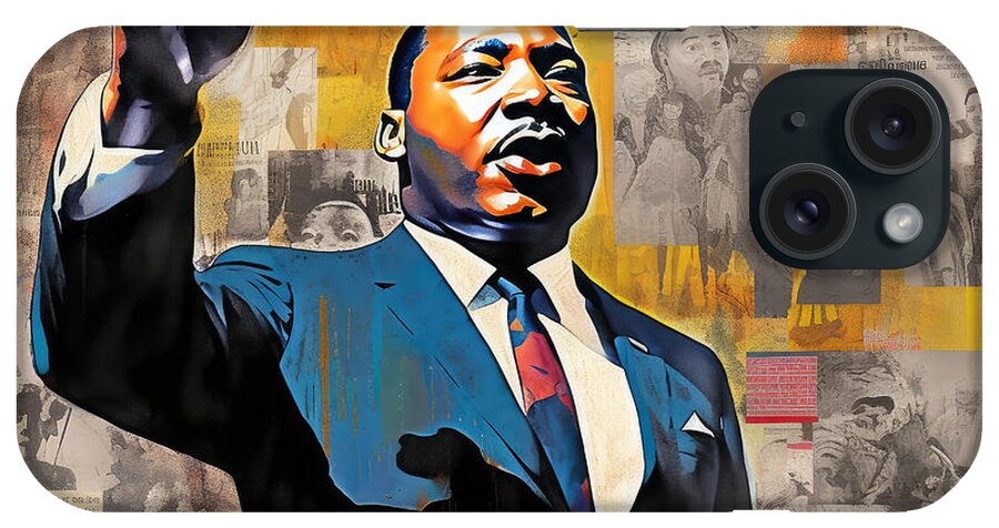 Martin iPhone Case featuring the painting Martin Luther King - I have a dream by My Head Cinema