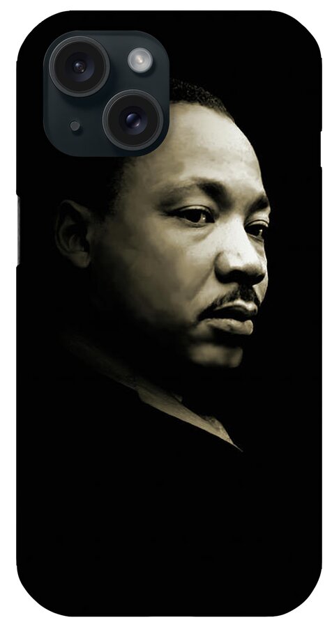Mlk iPhone Case featuring the digital art Martin Luther King Jr. Portrait by M Spadecaller