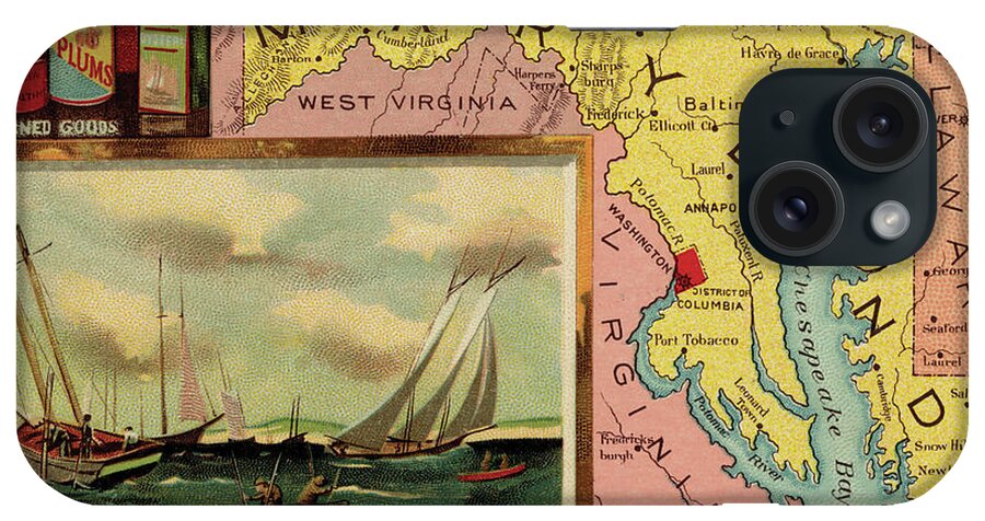 Maps iPhone Case featuring the drawing Maryland by Arbuckle Brothers