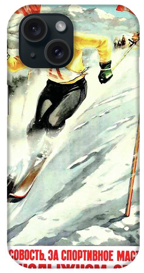 Ski Track iPhone Case featuring the digital art Master in SKi by Long Shot