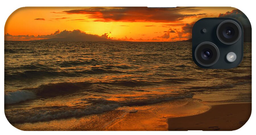 Sunset iPhone Case featuring the photograph Maui Sunset Reflections by Stephen Vecchiotti