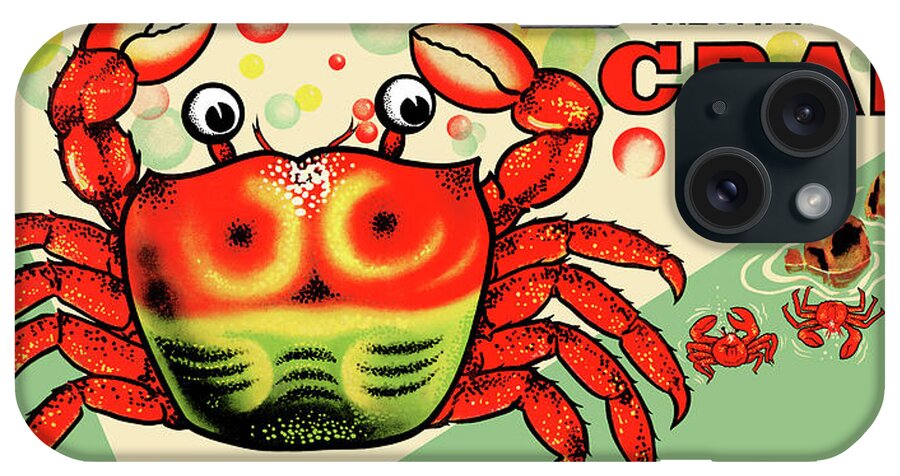 Vintage Toy Posters iPhone Case featuring the drawing Mechanical Crab by Vintage Toy Posters