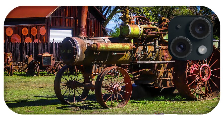 Tractor iPhone Case featuring the photograph Mechanical Steam Tractor by Garry Gay