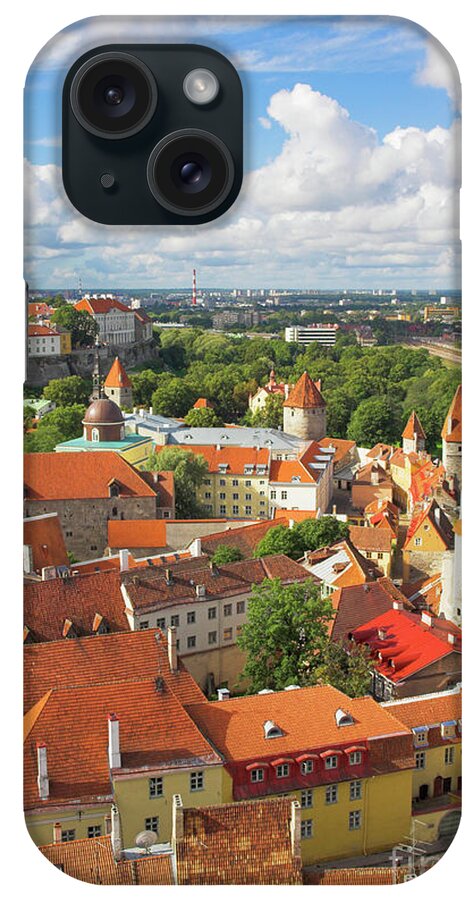 Tallinn iPhone Case featuring the photograph Medieval old town rooftops, Tallinn, Estonia by Neale And Judith Clark