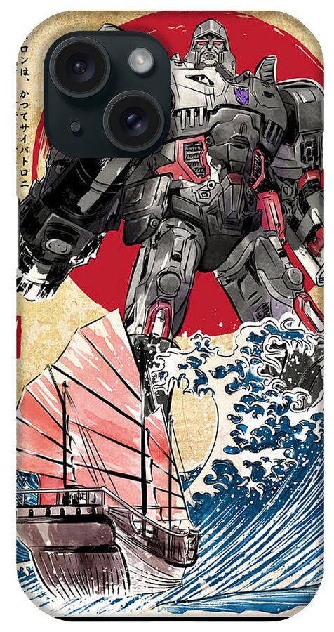 Store iPhone Case featuring the painting Megatron in Japan Poster by Jeremy Tony