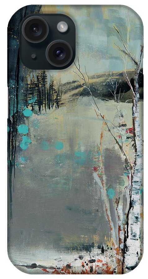  iPhone Case featuring the painting Memories of a Winter Walk by Julie Tibus