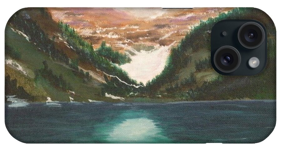 Mendenhall Glacier iPhone Case featuring the painting Mendenhall Glacier Alaska by Lora Duguay