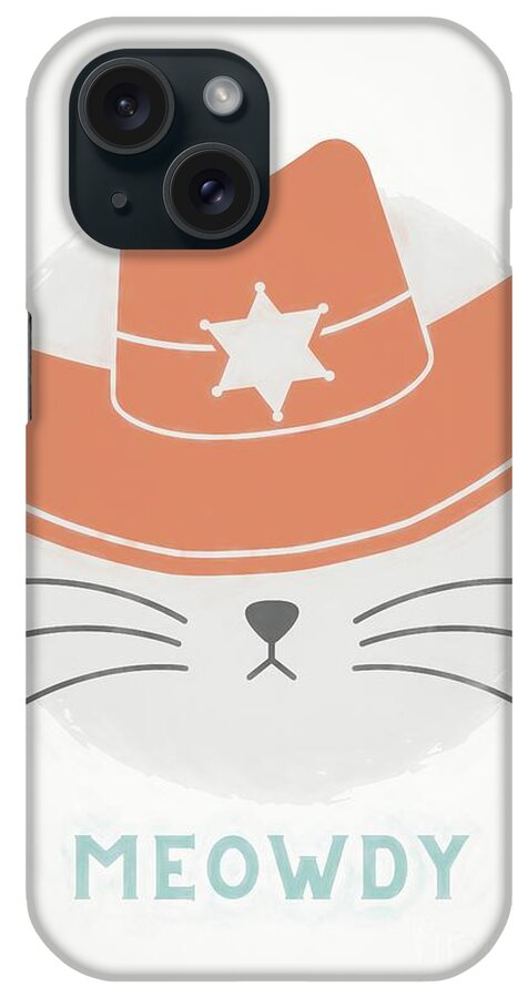 Cat iPhone Case featuring the digital art Meowdy by Andrea Anderegg