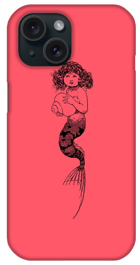 Mermaid iPhone Case featuring the digital art Mermaid Scene by Madame Memento
