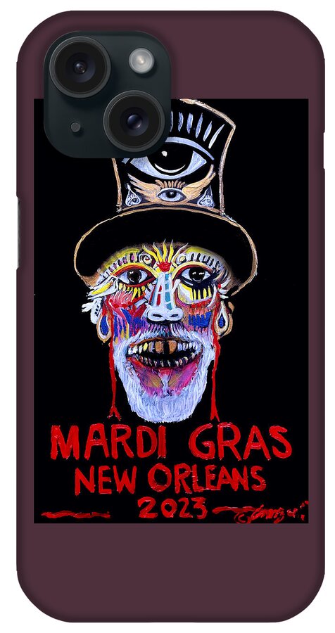 Mardi Gras 2023 iPhone Case featuring the painting Mardi Gras 2023 by Amzie Adams