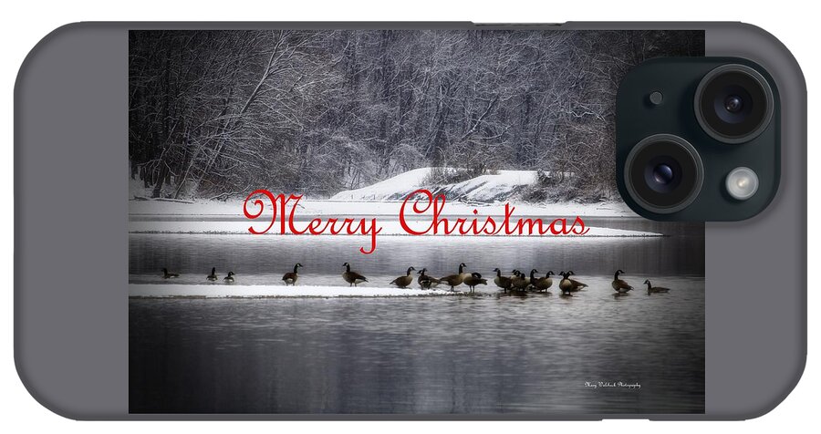 Christmas iPhone Case featuring the photograph Merry Christmas Canadian Geese by Mary Walchuck