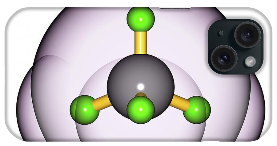 Alkane iPhone Case featuring the digital art Methane Molecule CH4 13 by Russell Kightley