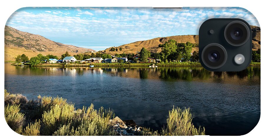 Methow River Reflections Of Pateros iPhone Case featuring the photograph Methow River Reflections of Pateros by Tom Cochran