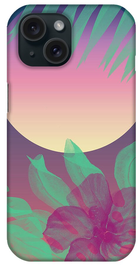 Miami iPhone Case featuring the digital art Miami Dreaming - Dusk by Christopher Lotito
