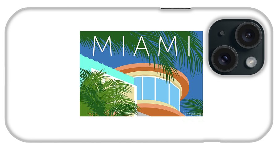 Miami iPhone Case featuring the digital art Miami Round Tower by Sam Brennan