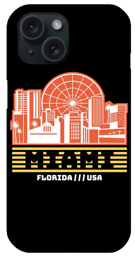 Miami iPhone Case featuring the digital art Miami USA by Sambel Pedes