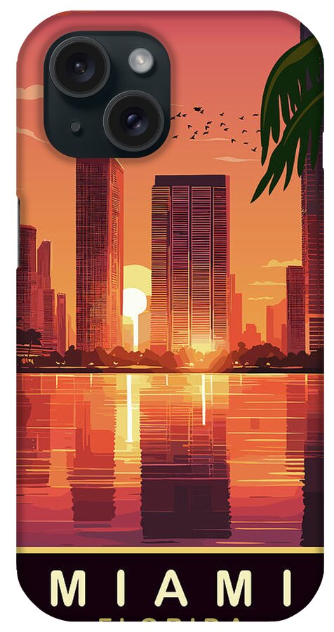 Miami iPhone Case featuring the digital art Miami Wallpaper by Long Shot