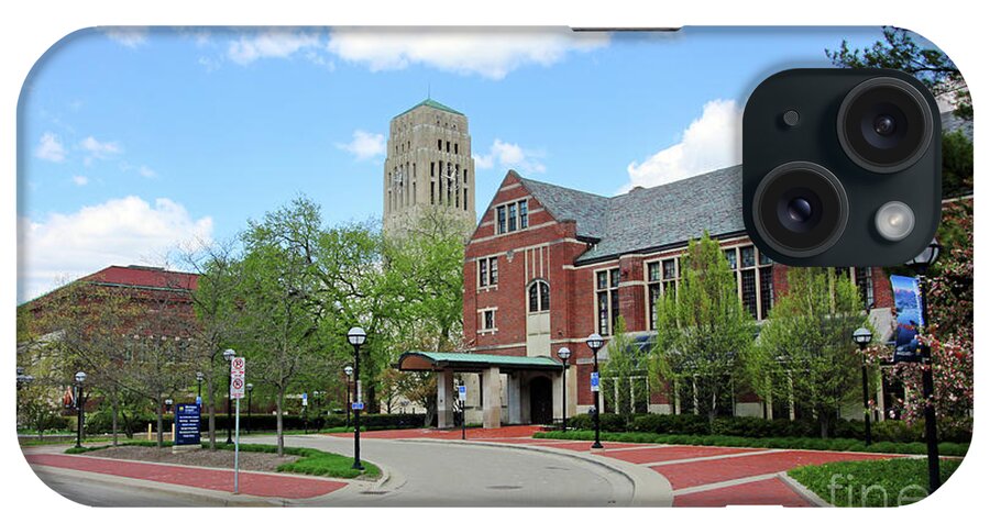 Michigan League iPhone Case featuring the photograph Michigan League and Burton Memorial Tower University of Michigan 6181 by Jack Schultz