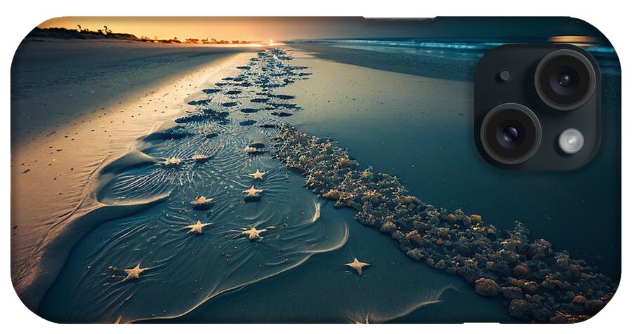 Stars iPhone Case featuring the digital art Midnight Beach V by Jay Schankman