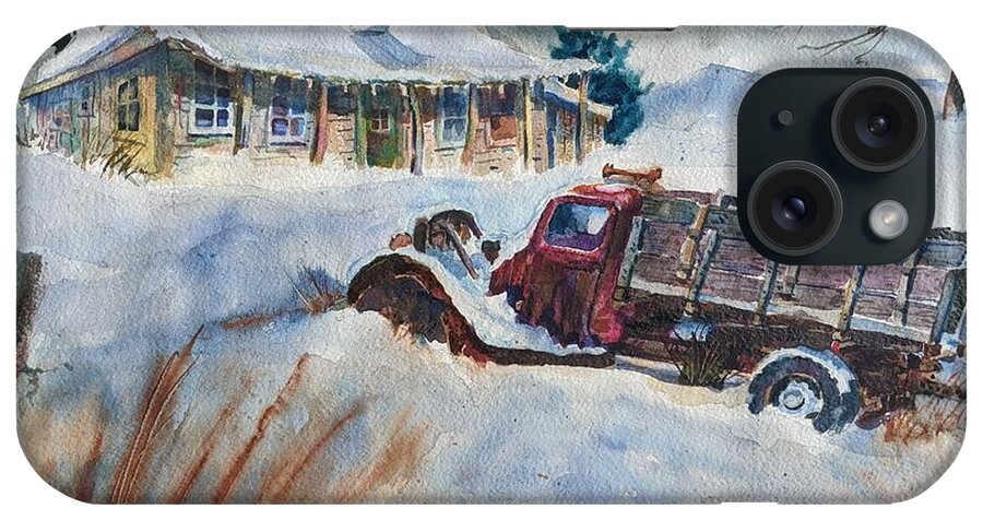 Old Trucks iPhone Case featuring the painting Joe's Old Stakebed by Jackson Ordean