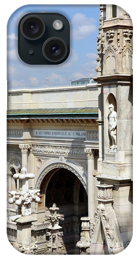 Milan iPhone Case featuring the photograph Milan Duomo Spires and Statues 7735 by Jack Schultz