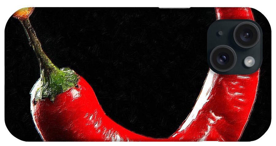 Spices iPhone Case featuring the painting Mild Medium Hot Fire Breathing Red Chili Peppers Fire Flame by Tony Rubino