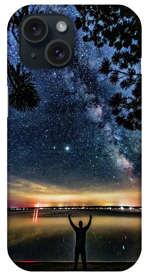Higgins Lake iPhone Case featuring the photograph Milky Way Higgins Lake Summer Solstice 2020 by Joe Holley