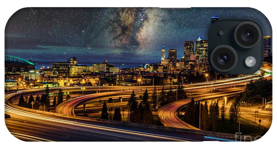Downtown iPhone Case featuring the photograph Milky Way Night in Seattle by Sal Ahmed