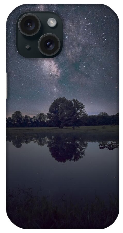 Nightscape iPhone Case featuring the photograph Milky Way over the Pond by Grant Twiss