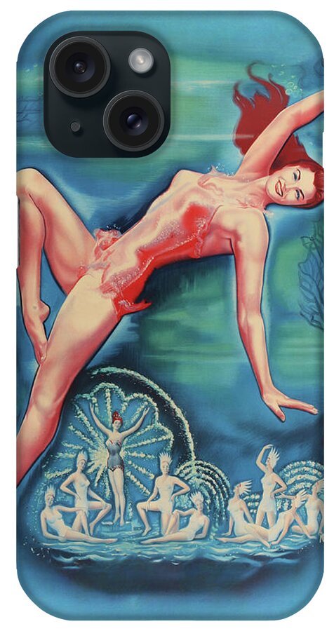 Million iPhone Case featuring the painting ''Million Dollar Mermaid'', 1952, movie poster painting by Rene Peron by Movie World Posters