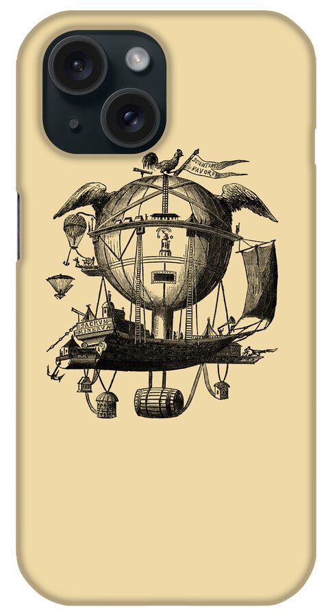 Minerva iPhone Case featuring the digital art Minerva Fantasy Balloon by Madame Memento