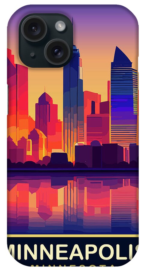 Minneapolis iPhone Case featuring the digital art Minneapolis, Minnesota by Long Shot